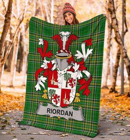 Scottish Riordan or O'Rearden Coat of Arms Family Crest Ireland Blanket Irish National Tartan Irish County Blanket