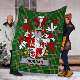 Scottish Riordan or O'Rearden Coat of Arms Family Crest Ireland Blanket Irish National Tartan Irish County Blanket