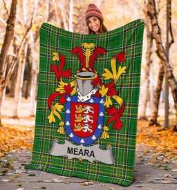 Scottish Meara or O'Mara Coat of Arms Family Crest Ireland Blanket Irish National Tartan Irish County Blanket
