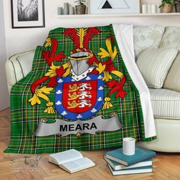 Scottish Meara or O'Mara Coat of Arms Family Crest Ireland Blanket Irish National Tartan Irish County Blanket