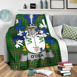 Scottish Dea or O'Dea Coat of Arms Family Crest Ireland Blanket Irish National Tartan Irish County Blanket