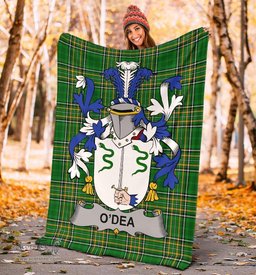 Scottish Dea or O'Dea Coat of Arms Family Crest Ireland Blanket Irish National Tartan Irish County Blanket