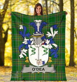 Scottish Dea or O'Dea Coat of Arms Family Crest Ireland Blanket Irish National Tartan Irish County Blanket