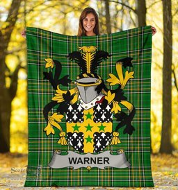 Scottish Warner Coat of Arms Family Crest Ireland Blanket Irish National Tartan Irish County Blanket