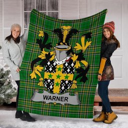 Scottish Warner Coat of Arms Family Crest Ireland Blanket Irish National Tartan Irish County Blanket
