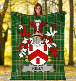 Scottish Kiely Coat of Arms Family Crest Ireland Blanket Irish National Tartan Irish County Blanket