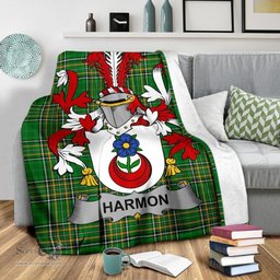 Scottish Harmon Coat of Arms Family Crest Ireland Blanket Irish National Tartan Irish County Blanket