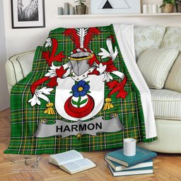 Scottish Harmon Coat of Arms Family Crest Ireland Blanket Irish National Tartan Irish County Blanket