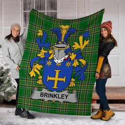 Scottish Brinkley Coat of Arms Family Crest Ireland Blanket Irish National Tartan Irish County Blanket