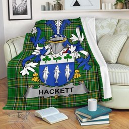 Scottish Hackett Coat of Arms Family Crest Ireland Blanket Irish National Tartan Irish County Blanket