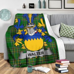Scottish Walter Coat of Arms Family Crest Ireland Blanket Irish National Tartan Irish County Blanket