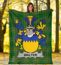Scottish Walter Coat of Arms Family Crest Ireland Blanket Irish National Tartan Irish County Blanket