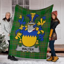 Scottish Walter Coat of Arms Family Crest Ireland Blanket Irish National Tartan Irish County Blanket
