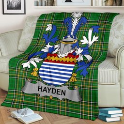 Scottish Hayden or O'Hayden Coat of Arms Family Crest Ireland Blanket Irish National Tartan Irish County Blanket