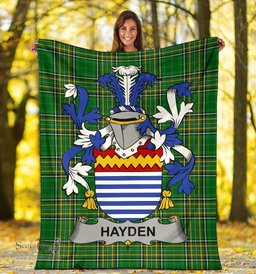 Scottish Hayden or O'Hayden Coat of Arms Family Crest Ireland Blanket Irish National Tartan Irish County Blanket