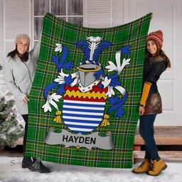 Scottish Hayden or O'Hayden Coat of Arms Family Crest Ireland Blanket Irish National Tartan Irish County Blanket