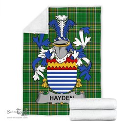 Scottish Hayden or O'Hayden Coat of Arms Family Crest Ireland Blanket Irish National Tartan Irish County Blanket