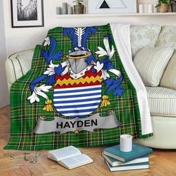 Scottish Hayden or O'Hayden Coat of Arms Family Crest Ireland Blanket Irish National Tartan Irish County Blanket