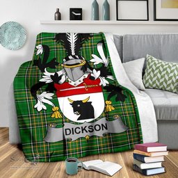 Scottish Dickson Coat of Arms Family Crest Ireland Blanket Irish National Tartan Irish County Blanket