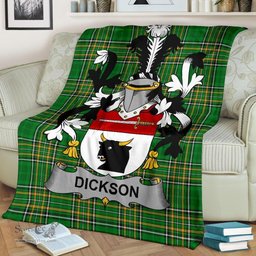 Scottish Dickson Coat of Arms Family Crest Ireland Blanket Irish National Tartan Irish County Blanket