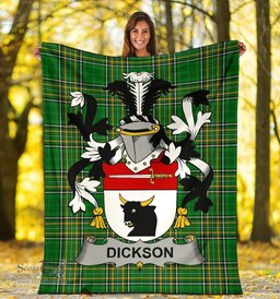 Scottish Dickson Coat of Arms Family Crest Ireland Blanket Irish National Tartan Irish County Blanket