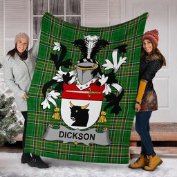 Scottish Dickson Coat of Arms Family Crest Ireland Blanket Irish National Tartan Irish County Blanket