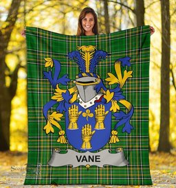 Scottish Vane Coat of Arms Family Crest Ireland Blanket Irish National Tartan Irish County Blanket