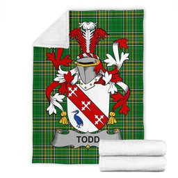 Scottish Todd or Tod Coat of Arms Family Crest Ireland Blanket Irish National Tartan Irish County Blanket