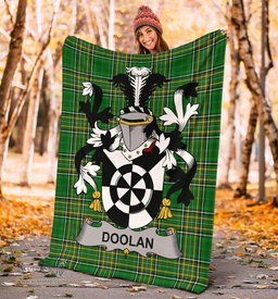 Scottish Doolan or O'Doolan Coat of Arms Family Crest Ireland Blanket Irish National Tartan Irish County Blanket
