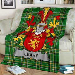 Scottish Leahy or O'Lahy Coat of Arms Family Crest Ireland Blanket Irish National Tartan Irish County Blanket