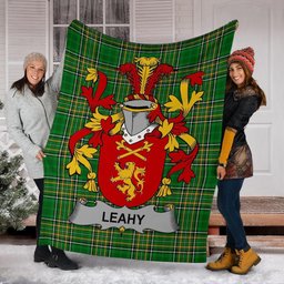 Scottish Leahy or O'Lahy Coat of Arms Family Crest Ireland Blanket Irish National Tartan Irish County Blanket