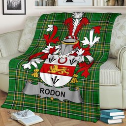 Scottish Rodon or Rodden Coat of Arms Family Crest Ireland Blanket Irish National Tartan Irish County Blanket