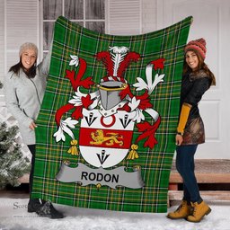 Scottish Rodon or Rodden Coat of Arms Family Crest Ireland Blanket Irish National Tartan Irish County Blanket