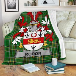 Scottish Rodon or Rodden Coat of Arms Family Crest Ireland Blanket Irish National Tartan Irish County Blanket
