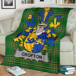 Scottish Crofton Coat of Arms Family Crest Ireland Blanket Irish National Tartan Irish County Blanket