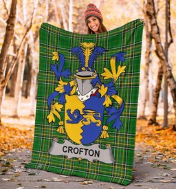 Scottish Crofton Coat of Arms Family Crest Ireland Blanket Irish National Tartan Irish County Blanket