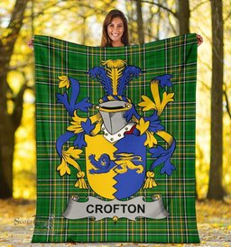 Scottish Crofton Coat of Arms Family Crest Ireland Blanket Irish National Tartan Irish County Blanket