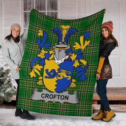 Scottish Crofton Coat of Arms Family Crest Ireland Blanket Irish National Tartan Irish County Blanket