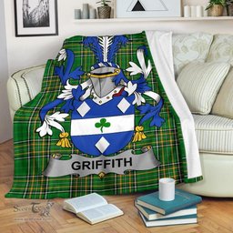 Scottish Griffith Coat of Arms Family Crest Ireland Blanket Irish National Tartan Irish County Blanket