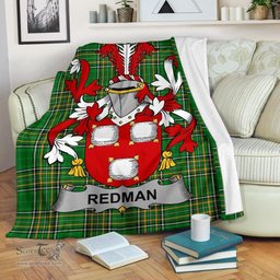 Scottish Redman Coat of Arms Family Crest Ireland Blanket Irish National Tartan Irish County Blanket