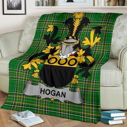 Scottish Hogan or O'Hogan Coat of Arms Family Crest Ireland Blanket Irish National Tartan Irish County Blanket