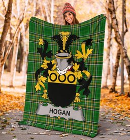 Scottish Hogan or O'Hogan Coat of Arms Family Crest Ireland Blanket Irish National Tartan Irish County Blanket