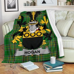Scottish Hogan or O'Hogan Coat of Arms Family Crest Ireland Blanket Irish National Tartan Irish County Blanket