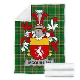 Scottish Quillan or McQuillan Coat of Arms Family Crest Ireland Blanket Irish National Tartan Irish County Blanket