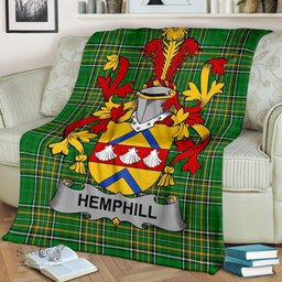 Scottish Hemphill Coat of Arms Family Crest Ireland Blanket Irish National Tartan Irish County Blanket