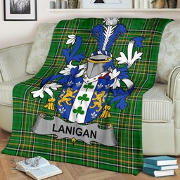 Scottish Lanigan or O'Lenigan Coat of Arms Family Crest Ireland Blanket Irish National Tartan Irish County Blanket