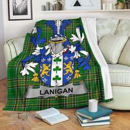Scottish Lanigan or O'Lenigan Coat of Arms Family Crest Ireland Blanket Irish National Tartan Irish County Blanket