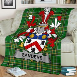 Scottish Sanders Coat of Arms Family Crest Ireland Blanket Irish National Tartan Irish County Blanket