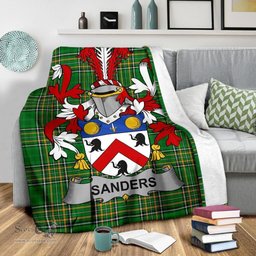 Scottish Sanders Coat of Arms Family Crest Ireland Blanket Irish National Tartan Irish County Blanket