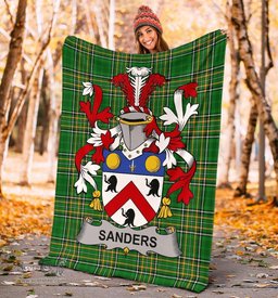 Scottish Sanders Coat of Arms Family Crest Ireland Blanket Irish National Tartan Irish County Blanket